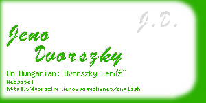 jeno dvorszky business card